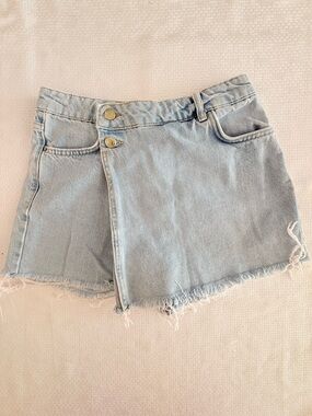 ZARA Front Wrap Denim Skort